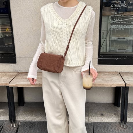 【SAMPLE SALE】mulch way square mini bag _ suede