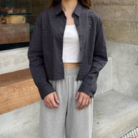 vintage check pattern short shirt
