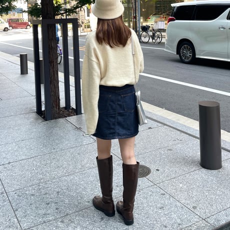 denim mini skirt