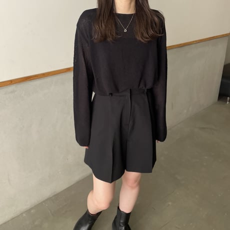 boat neck sheer knit pullover