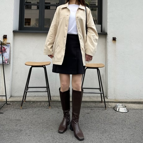 【SAMPLE SALE】box pleats mini skirt