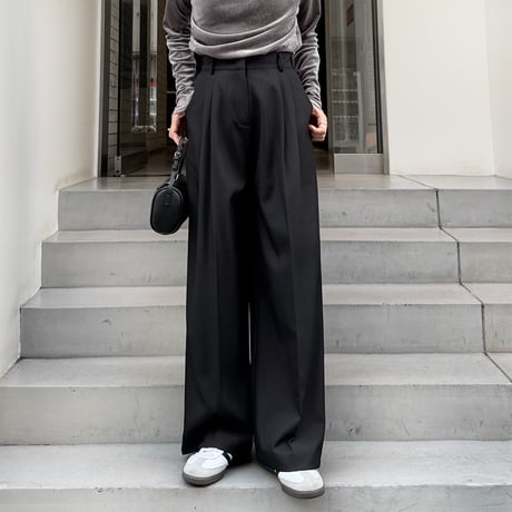 【SAMPLE SALE】double tuck wide slacks