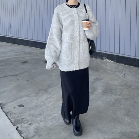 loose knit rib stitch cardigan