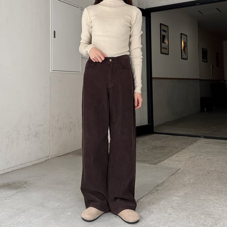 corduroy wide straight pants
