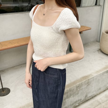 【SAMPLE SALE】wide square neck knit