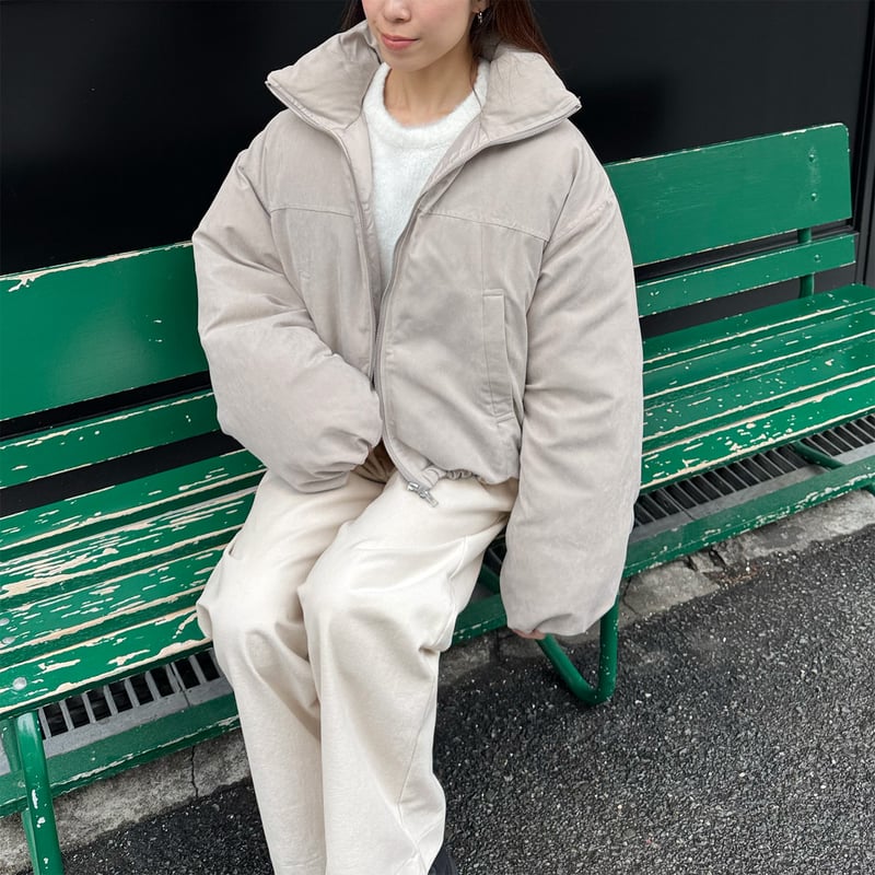 peach skin short down jacket | LE MORE