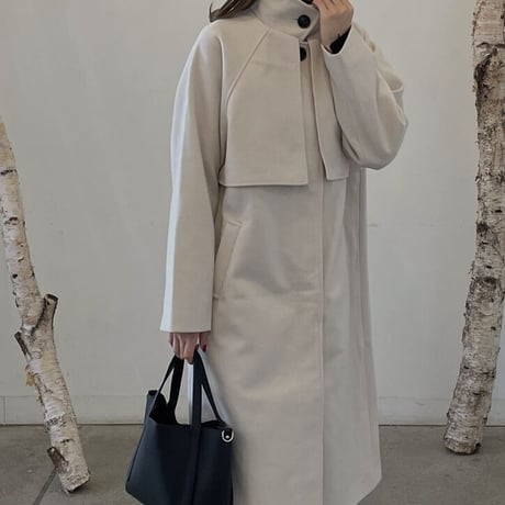 fake wool cape long coat