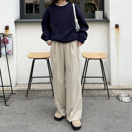 loose fit rib stitch knit