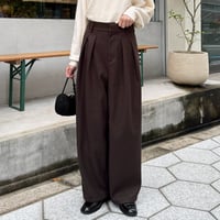 fake wool tuck pants
