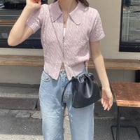 cable short W zip knit