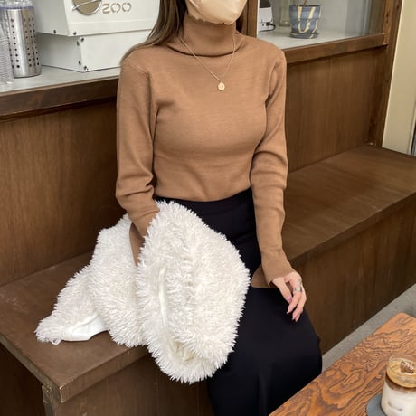 flare cuffs rib knit