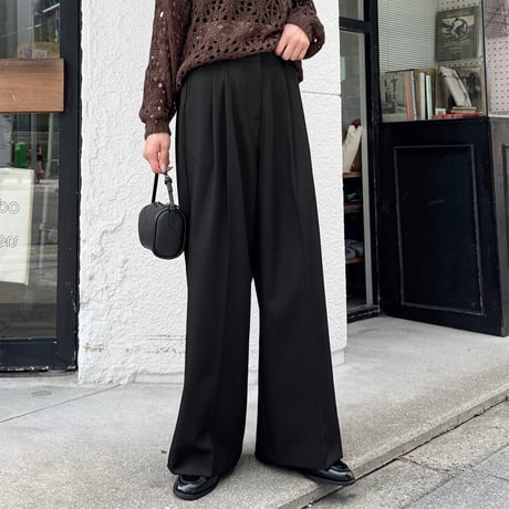 【SAMPLE SALE】double tuck wide slacks