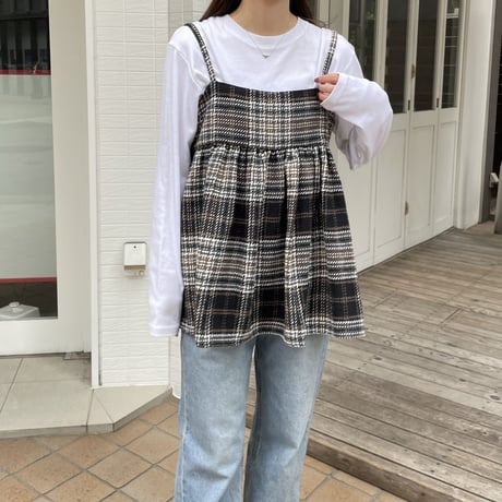 tweed check pattern bustier