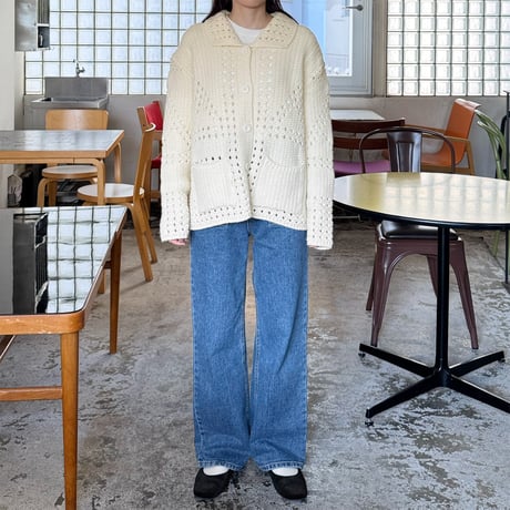 pattern design loose knit cardigan