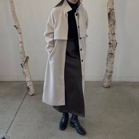 fake wool cape long coat