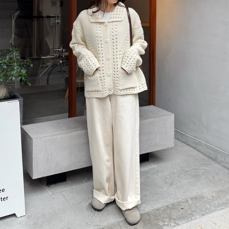 pattern design loose knit cardigan