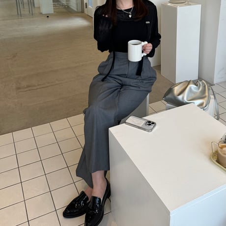 suspender high-waist slacks pants