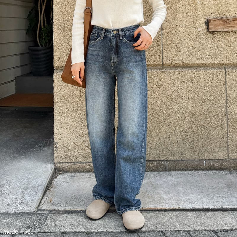 NEW M-SIZE!!》semi wide straight denim pants |