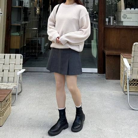 【SAMPLE SALE】box pleats mini skirt