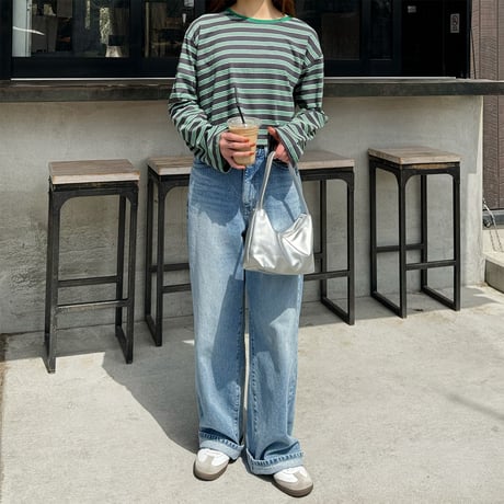 【SAMPLE SALE】cropped border long T