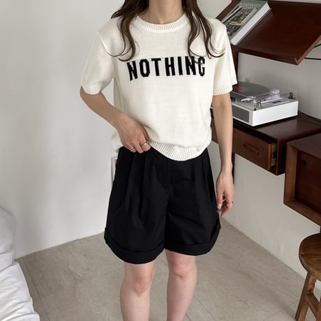 half sleeve logo knit
