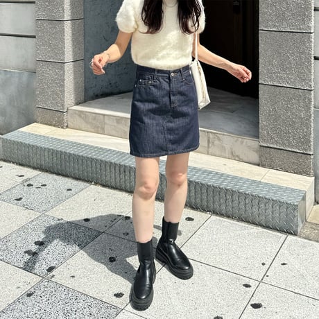 denim mini skirt