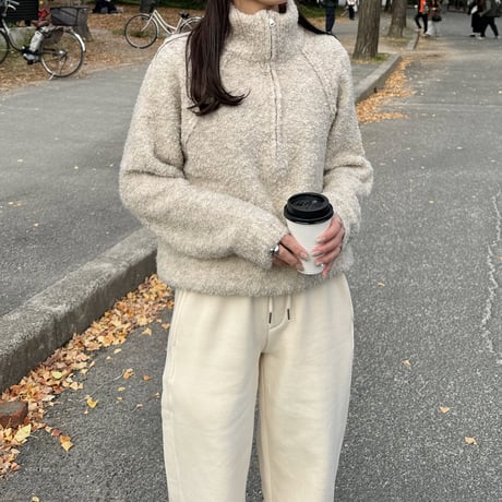 boucle zipper knit