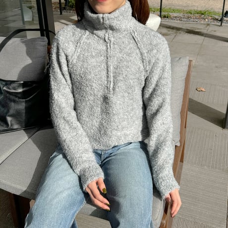 boucle zipper knit