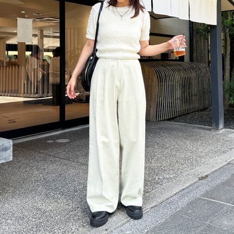 tuck twill wide pants