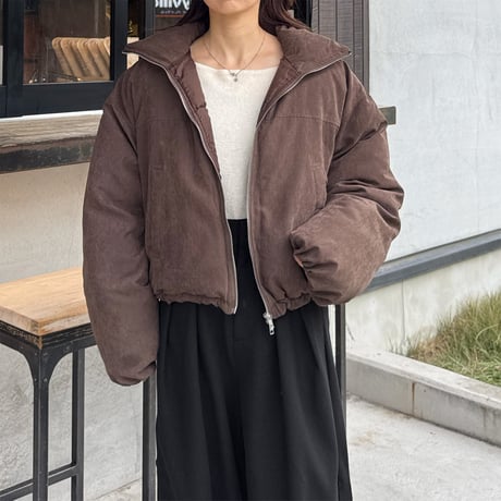peach skin short down jacket