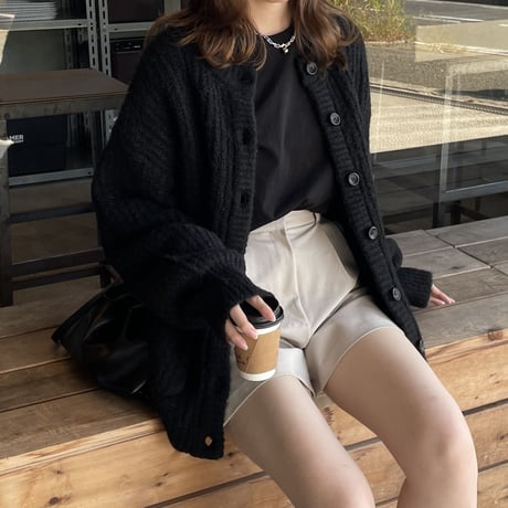 loose knit rib stitch cardigan