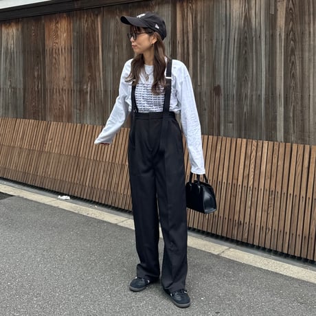 suspender high-waist slacks pants