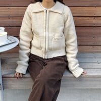 pocket zip knit cardigan
