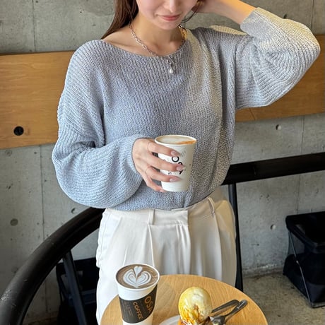 【SAMPLE SALE】loose sheer knit pullover