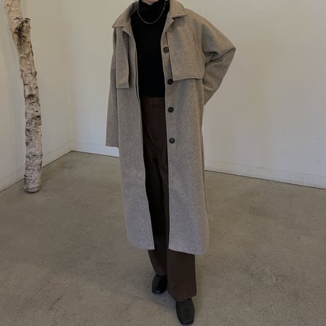 fake wool cape long coat