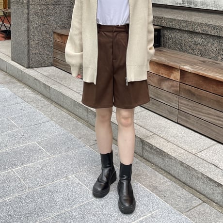 brushed twill half pants