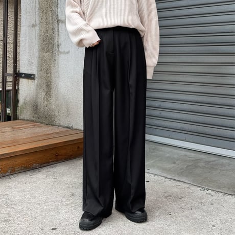 【SAMPLE SALE】double tuck wide slacks