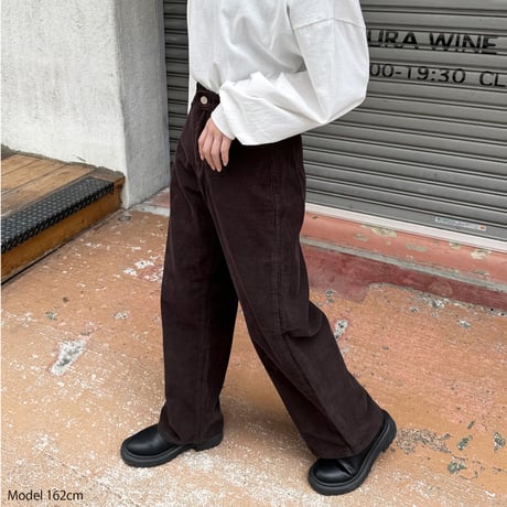 corduroy wide straight pants