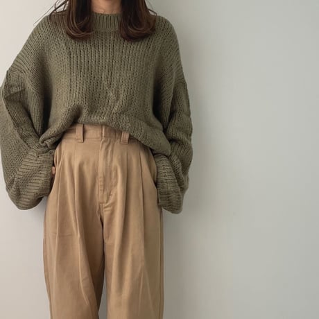 high-waist tuck straight pants