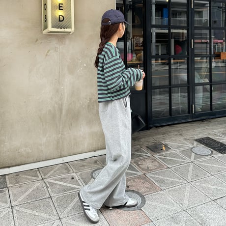【SAMPLE SALE】cropped border long T