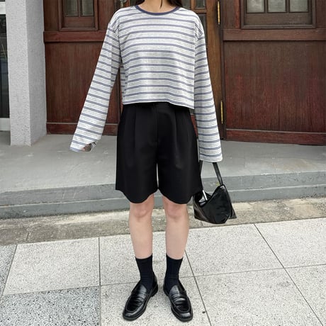 【SAMPLE SALE】cropped border long T