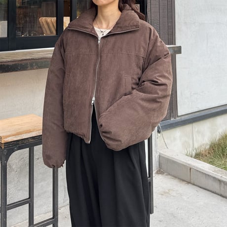 peach skin short down jacket