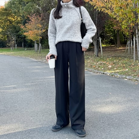 boucle zipper knit