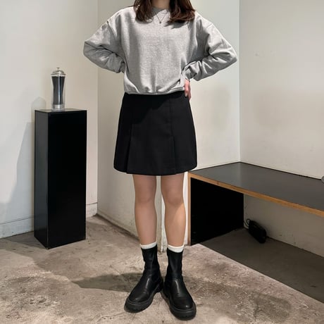 【SAMPLE SALE】box pleats mini skirt