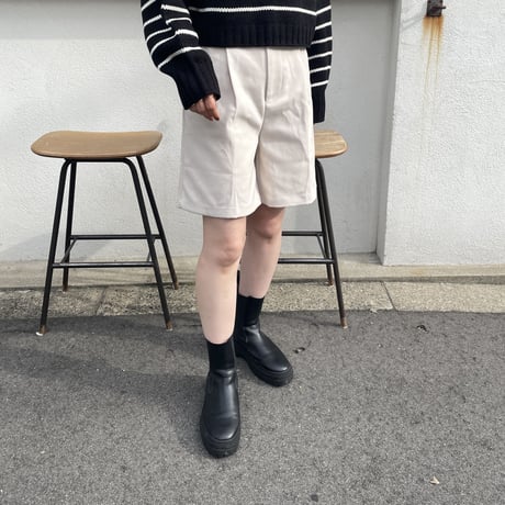 brushed twill half pants