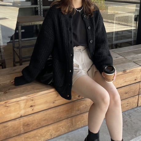 loose knit rib stitch cardigan