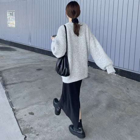 loose knit rib stitch cardigan