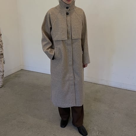 fake wool cape long coat