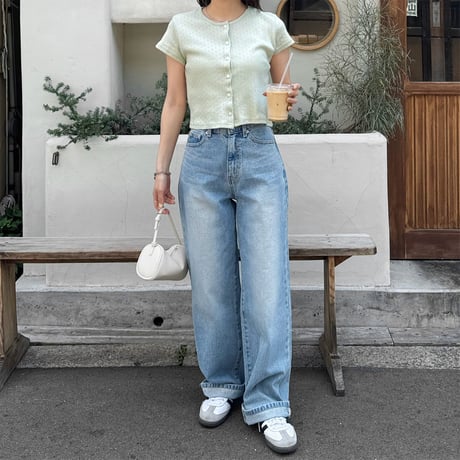 パンチングカラーショートカーディガン