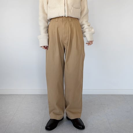 high-waist tuck straight pants